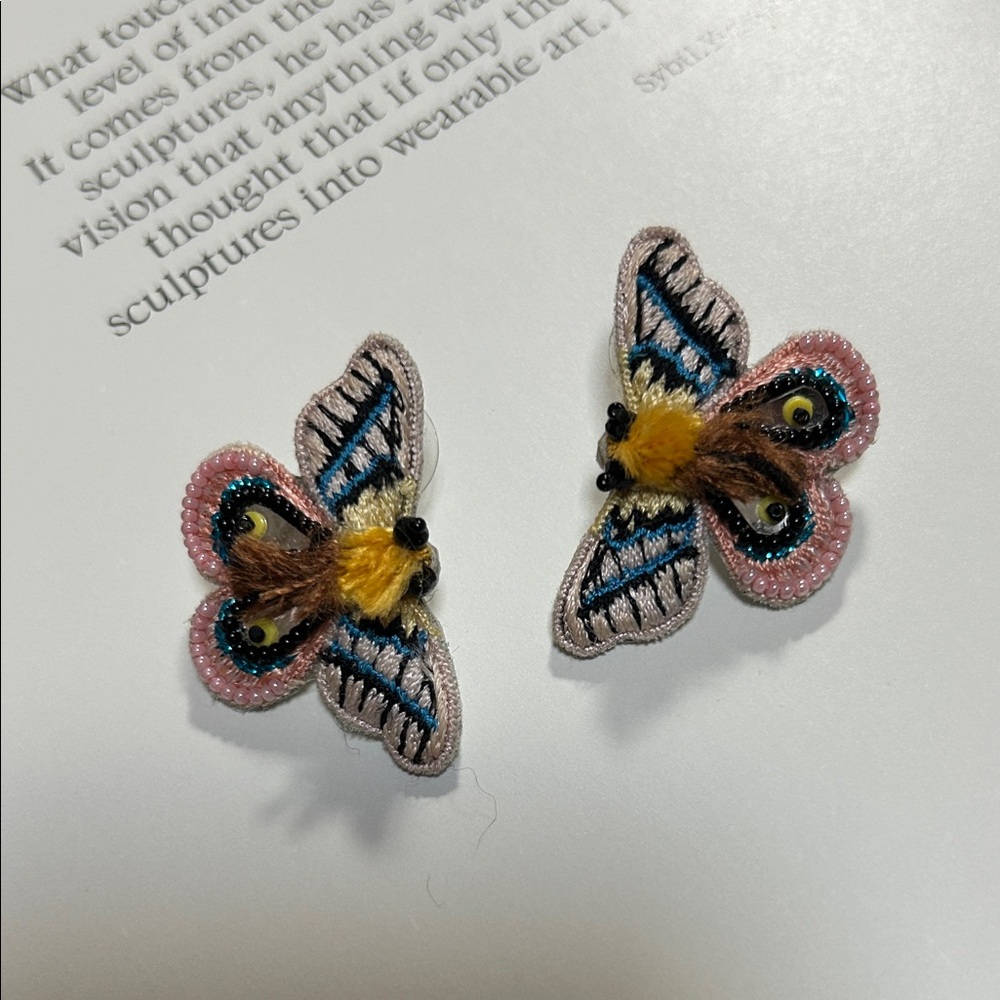 Mignonne Gavigan Pink and Blue “Monique” Butterfly Earrings 🦋